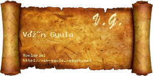 Vén Gyula névjegykártya